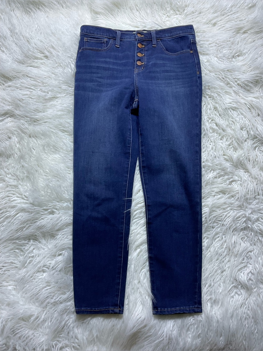 Madewell 10” High Waist Skinny Jeans: Button Front Edition In Cassia Wash